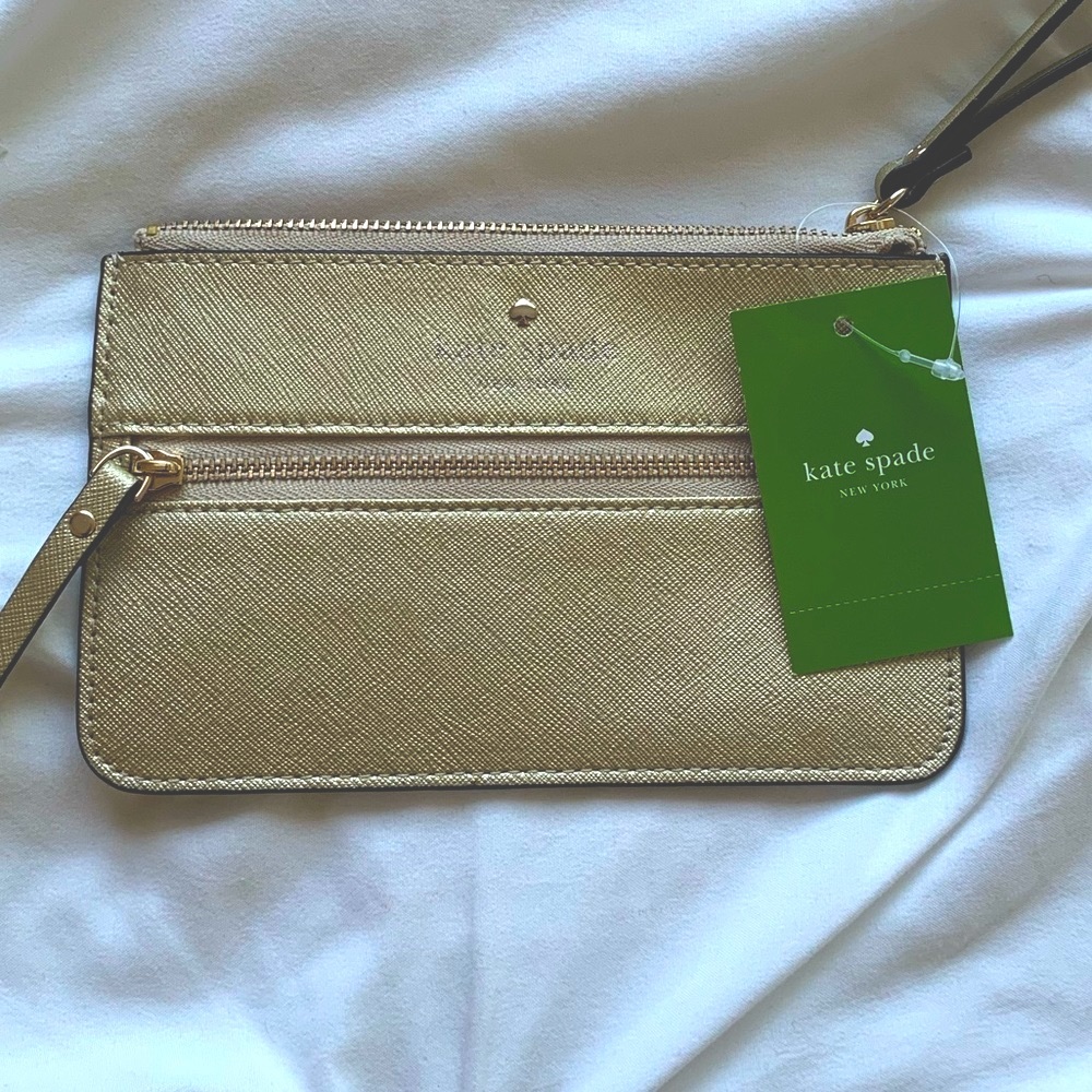 NWT Kate Spade Gold Wristlet